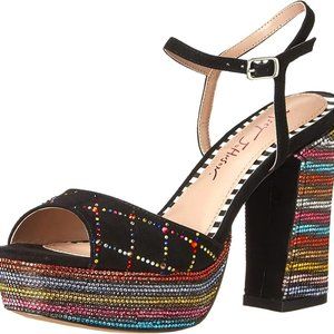 Betsey Johnson Women's Platform Rainbow Ankle Strap Dress Sandals Size 9